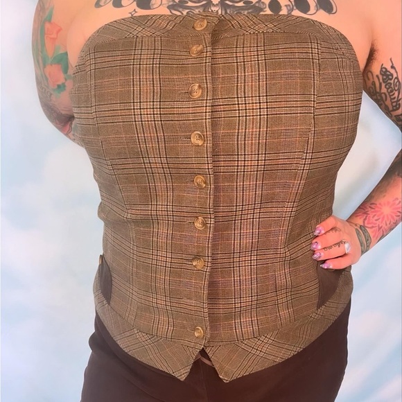 Plus size plaid corset top - Picture 3 of 5